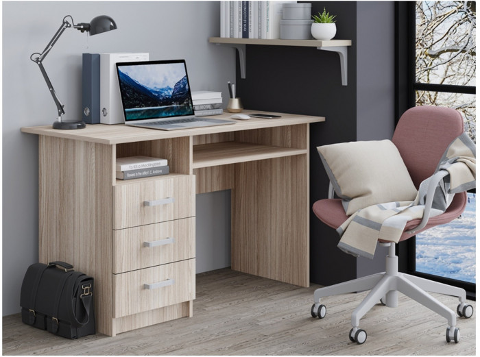 Стол письменный ПС-02 (с ящиками) (Белый)