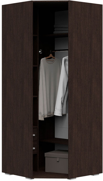 Вегас Шкаф угловой одностворчатый 850*2000*850 венге/белый глянец