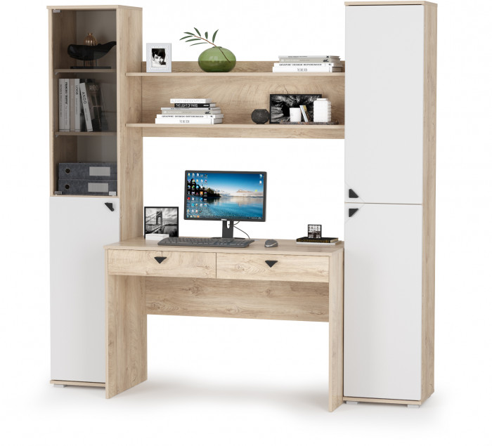 Бостон № 41, дуб эндгрейн элегантный/фасады МДФ милк рикамо софт