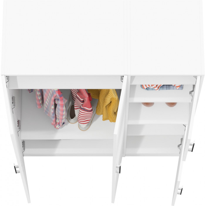 Шкаф С-МД-СК9Ш+Пенал С-МД-СК9П, белый шагрень