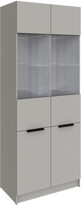 Шкаф Мадрид (0,9) с 2 витринами, Кашемир