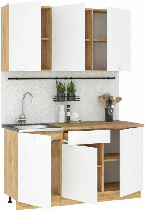 кухня Дана 1,5 дуб крафт золотой/белый