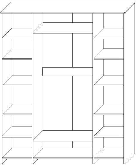 Шкаф для одежды 4-х дверный 