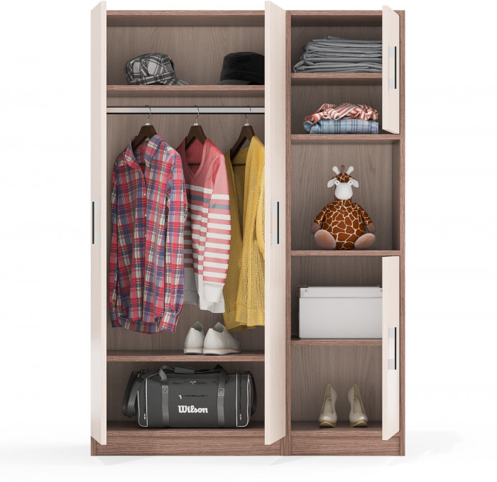 Шкаф С-МД-СК9Ш+Пенал С-МД-СК9П, ясень шимо светлый/ясень шимо тёмный