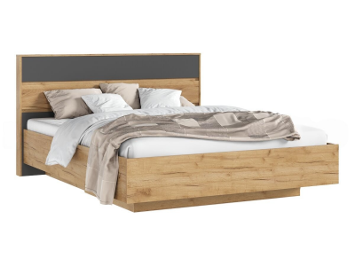 Роджина Кровать парящая 160 с ортопедом металл, графит/дуб крафт