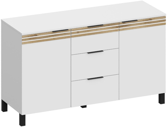 Модульная спальня Нао, набор №3, Белый/Профиль МДФ Дуб вотан