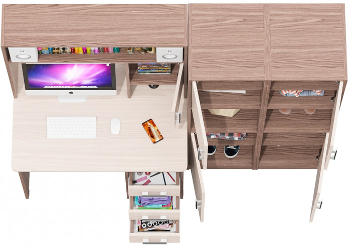 С-МД-СК9 Компоновка № 02, ясень шимо светлый/ясень шимо тёмный