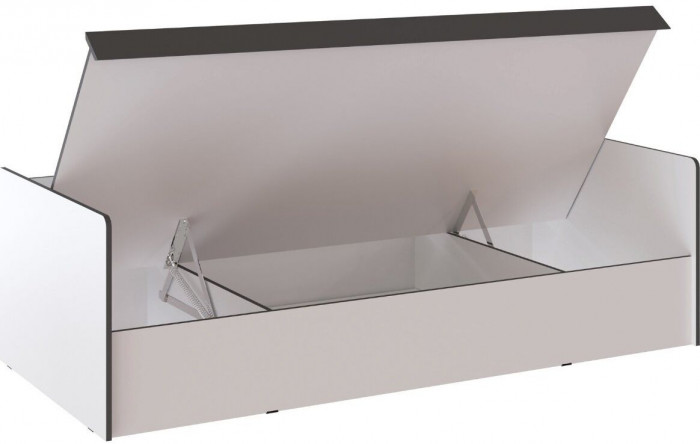 Асцелла Кровать с ПМ белый/графит серый 900