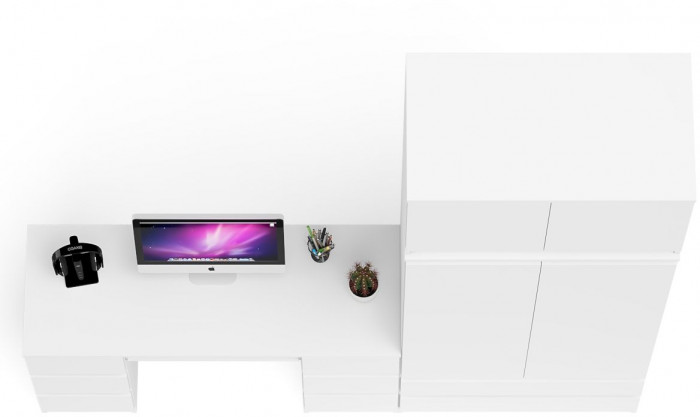 Мори компьютерный стол МС-2 + Шкаф МШ900.1 + Антресоль МА900.1, белый