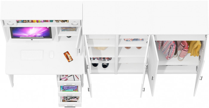 С-МД-СК9 Компоновка № 03, белый шагрень