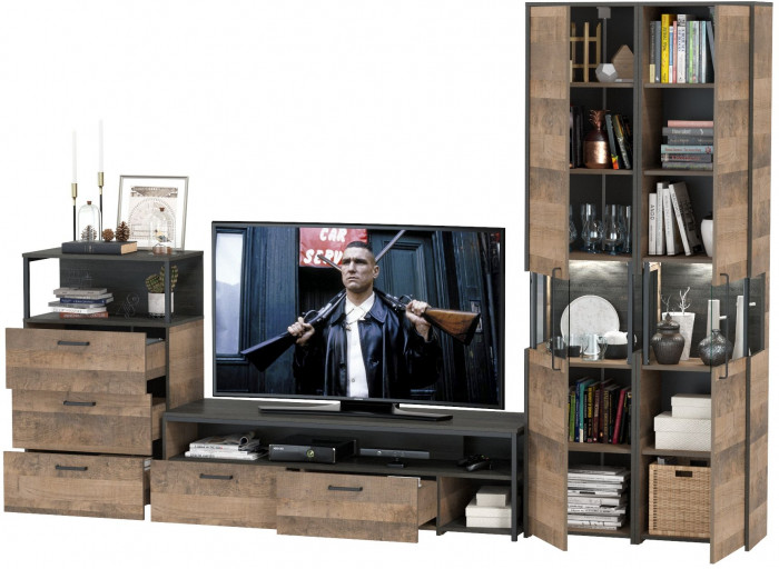 Трувор Гостиная 038, дуб гранж песочный/интра