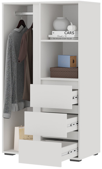 Хелен ШК 03 Шкаф (0,802х1,414х0,460) белый/белый