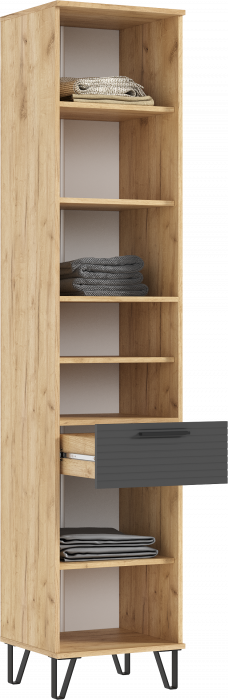 Флэш Прихожая, вариант №1, Браш графит/Дуб крафт