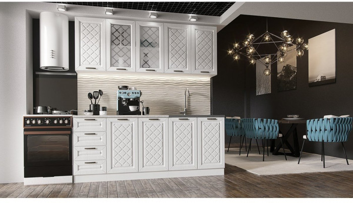 Кухня МДФ Агава 2000, Акация белая/Моренга